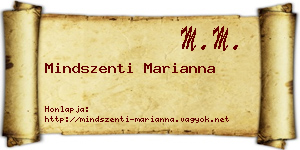 Mindszenti Marianna névjegykártya